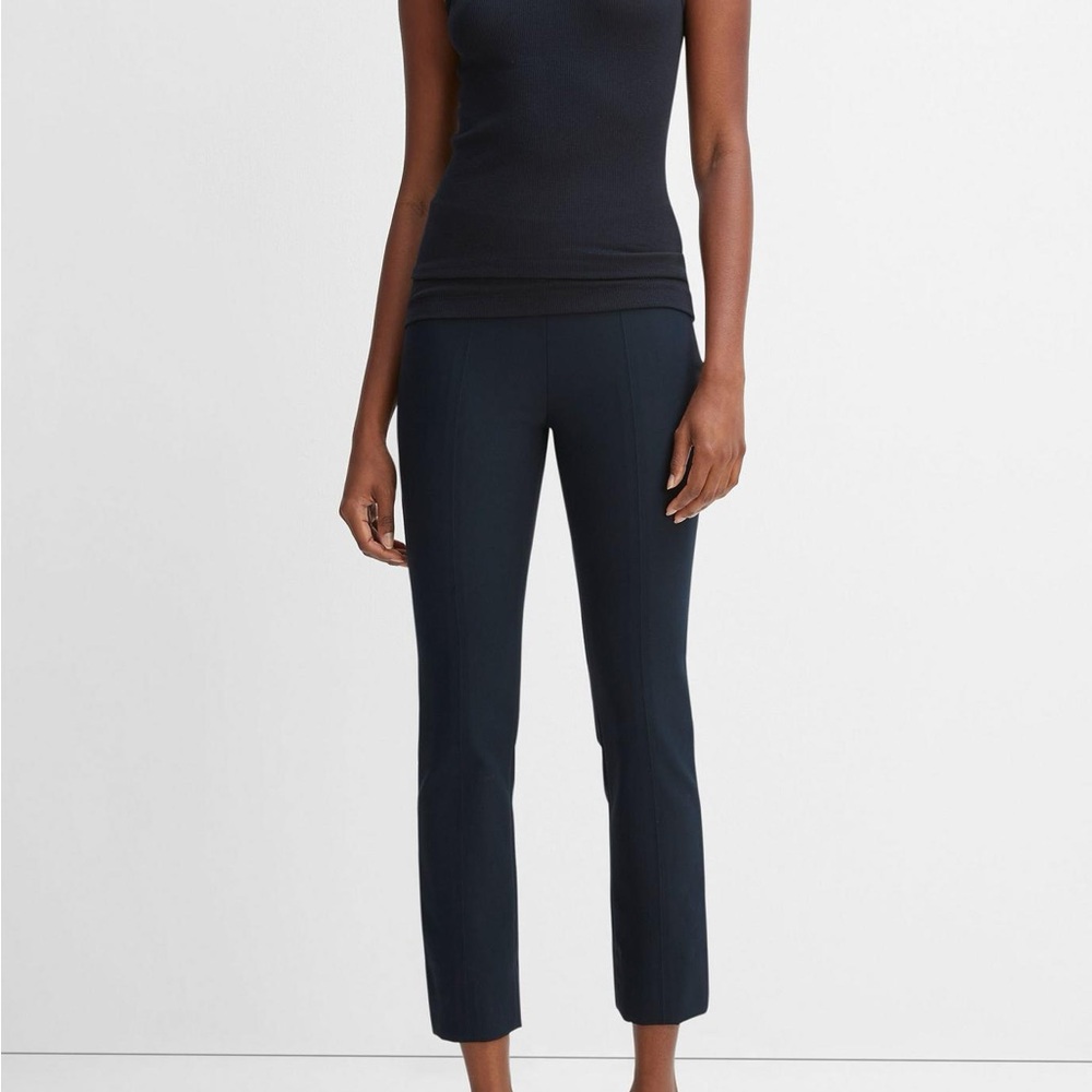 Vince black Bobbi High-Rise Stitch-Seam Ponte